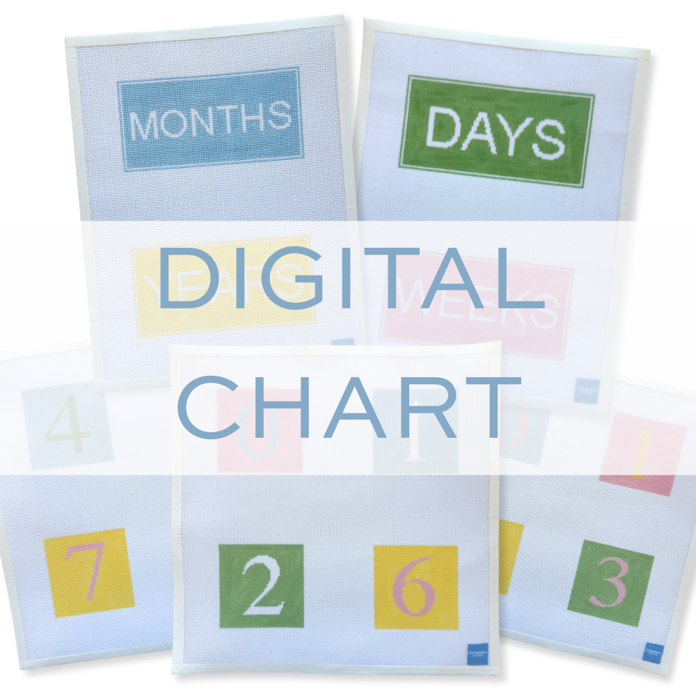 Needlepoint Baby Milestone Block Canvas (Digital Chart)