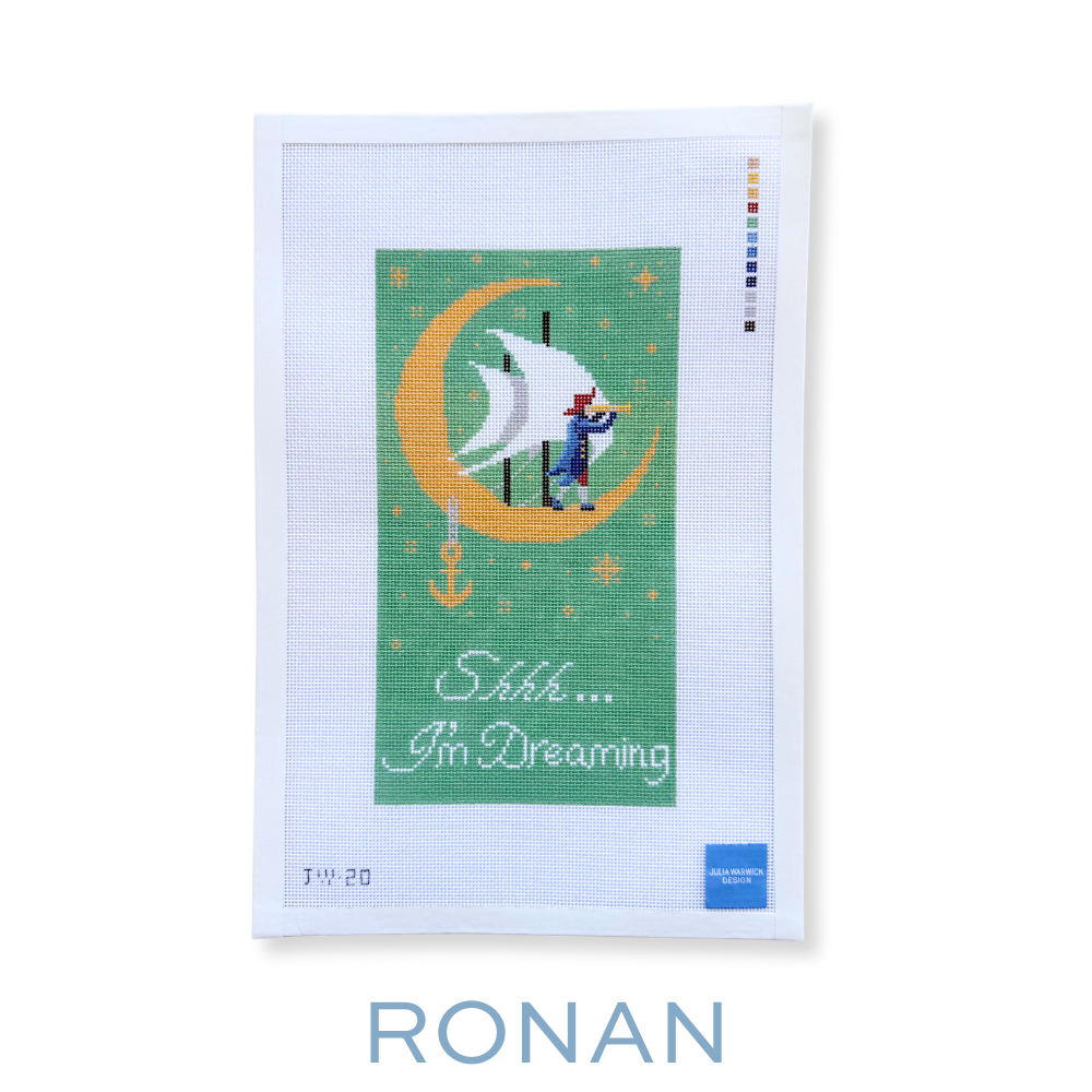 Sailor’s Dream: Baby Boy Nursery Needlepoint Door Hanger Canvas