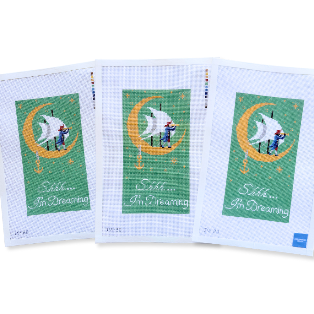 Sailor’s Dream: Baby Boy Nursery Needlepoint Door Hanger Canvas